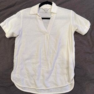 Banana-republic Women's White and Cream Blouse